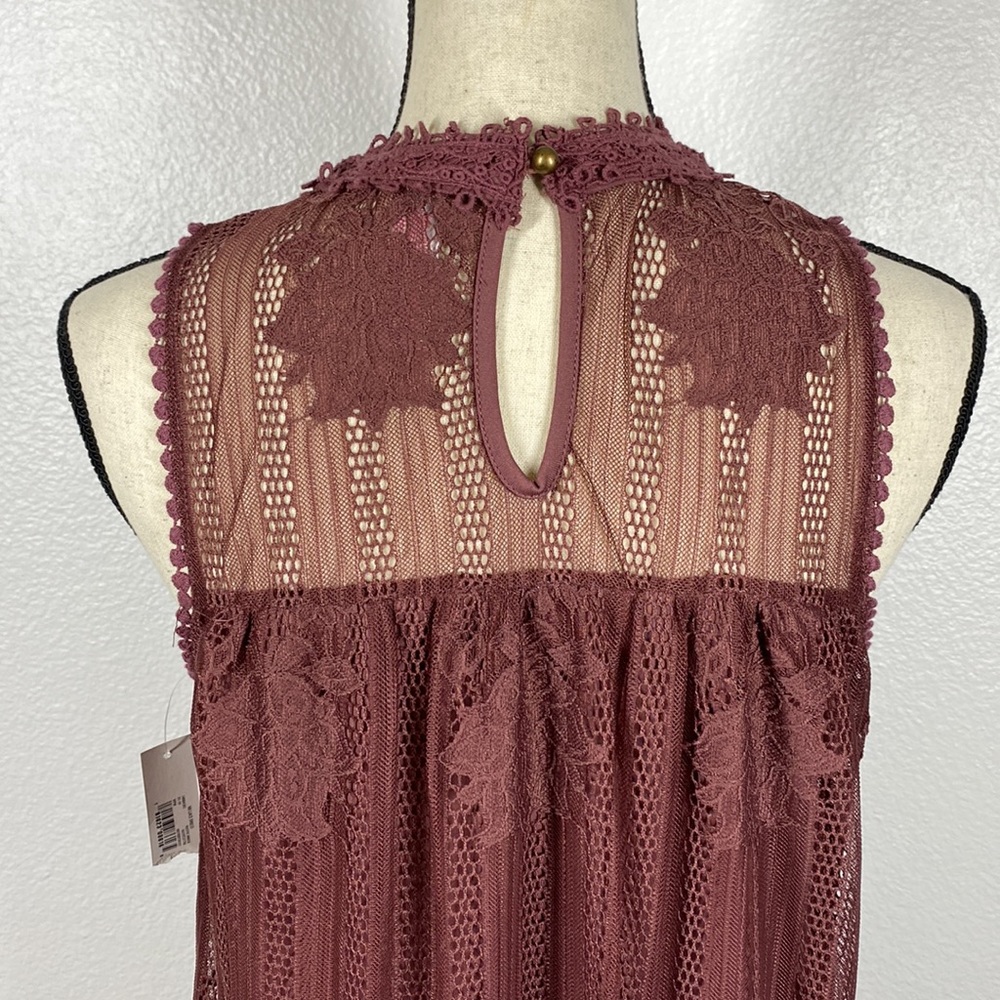 No Boundaries Rustic Brick Lace Mini Dress - Picture 7 of 13
